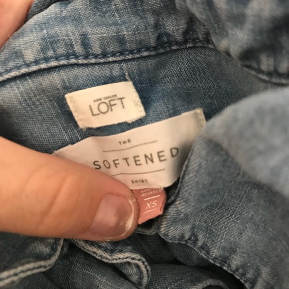 LOFT Softened Chambray Tunic Top - Picture 3 of 3